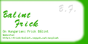 balint frick business card